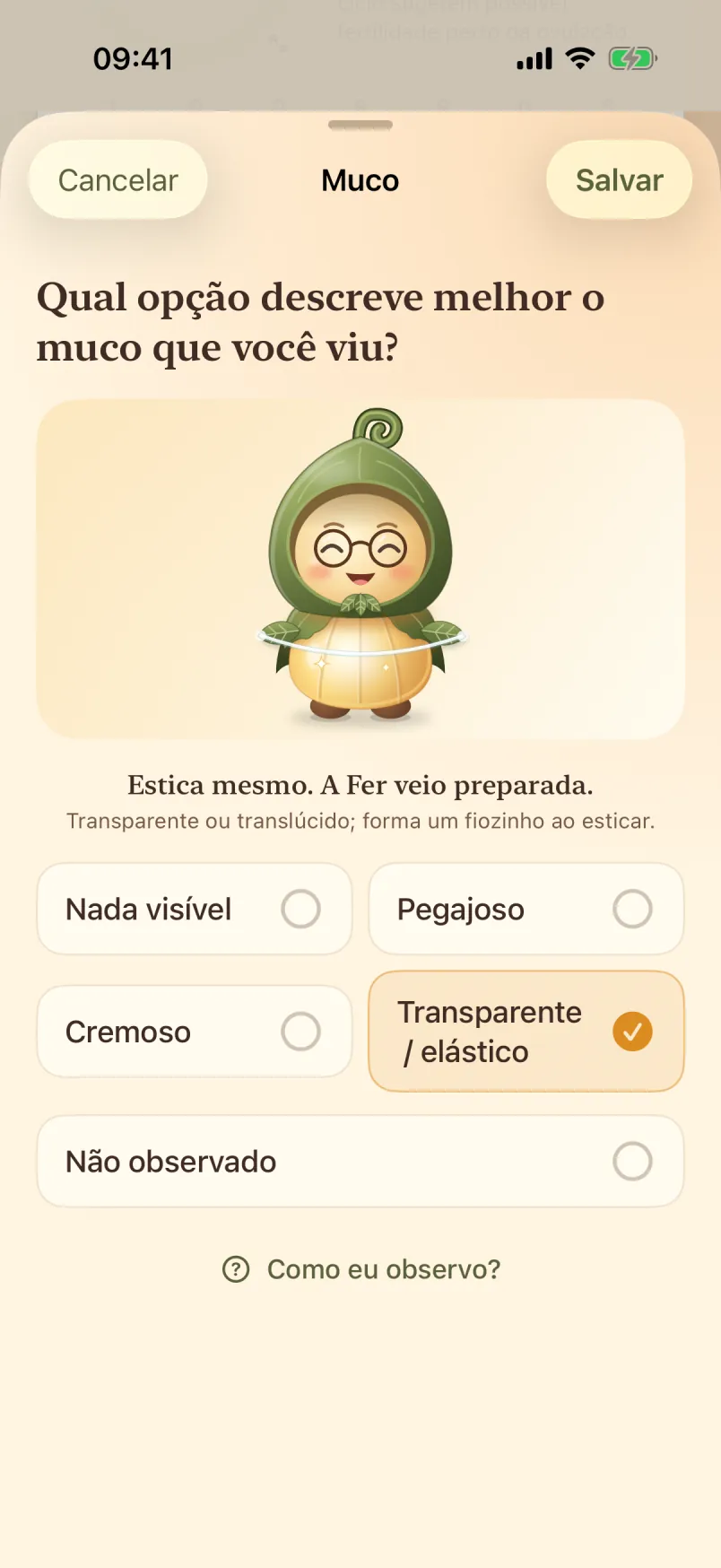Escolhendo o muco enquanto a Fer demonstra